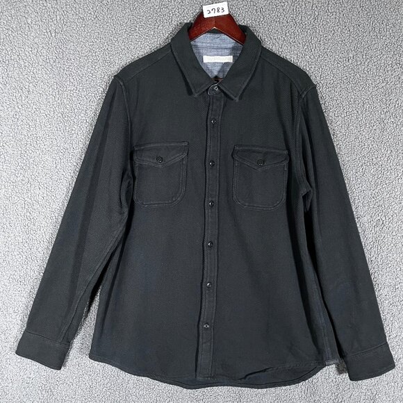 Outerknown Blanket Shirt Heavy Flannel Organic Cotton - Men's Size L - Black - Picture 1 of 9